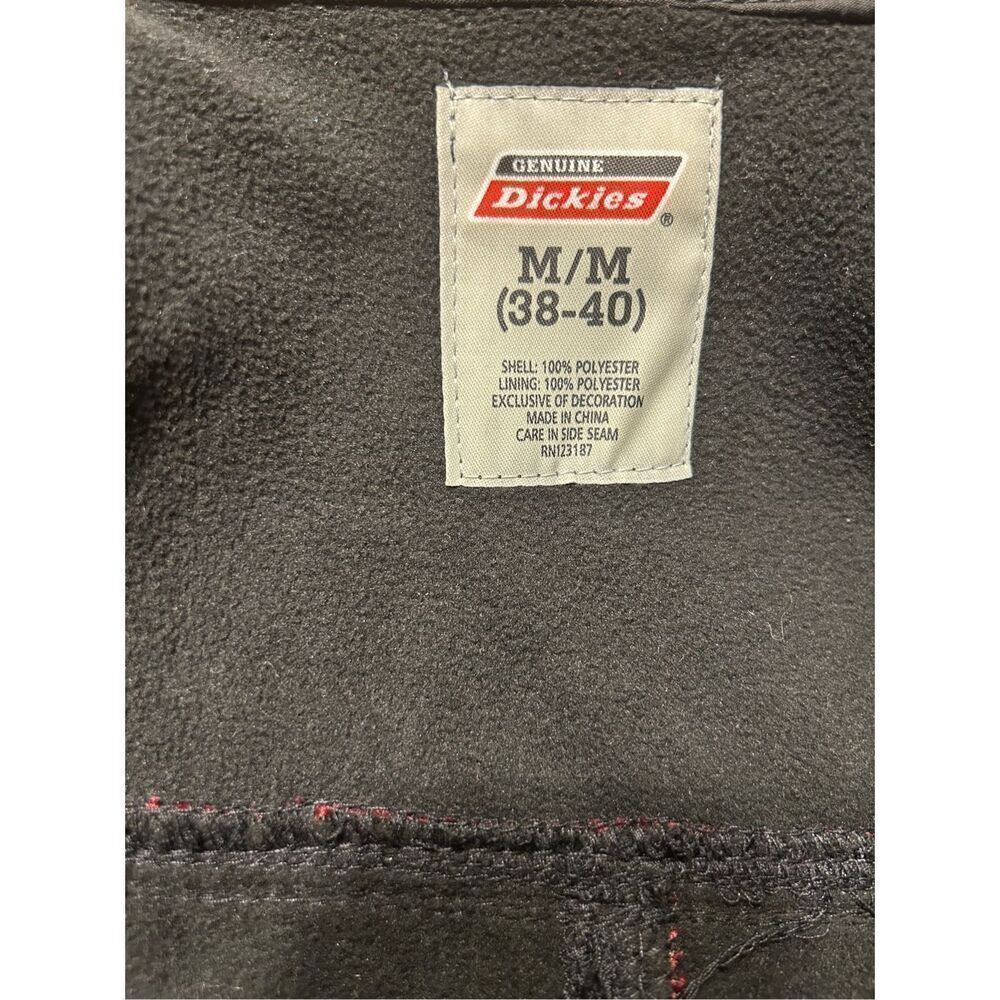 Dickies Red Black Twill Polar Fleece Lined Plaid Hooded Work Jacket Mens M 38/40 - Picture 5 of 7